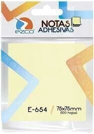 MEMO EZCO AMARILLO 75x75mm x 100hjs