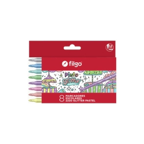MARCADOR FILGO GLITTER PASTEL x 8u