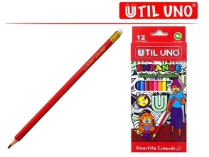 LAPICES COLOR UTIL UNO BORRABLE x 12u C/GOMA