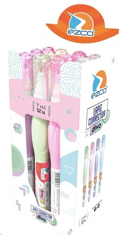LAPIZ CORRECTOR EZCO DIVO PASTEL x 7ml x 12u
