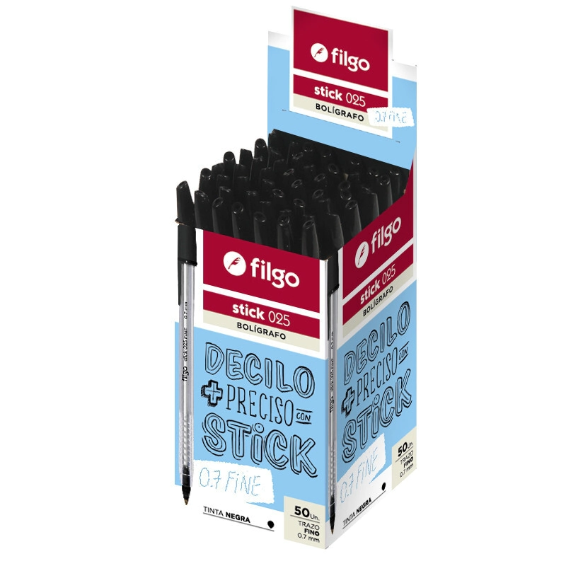 BOLIGRAFO FILGO STICK 025 0.7mm x 50u NEGRA
