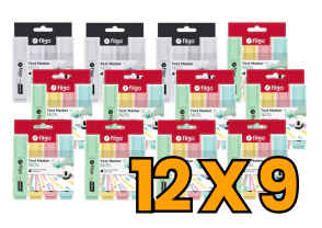 PROMO FILGO RESALTADOR TEXT MARKER ESTUCHE x 4u PASTEL (Paga 9 Lleva 12 Estuches)