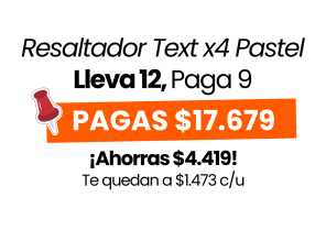 PROMO FILGO RESALTADOR TEXT MARKER ESTUCHE x 4u PASTEL (Paga 9 Lleva 12 Estuches)