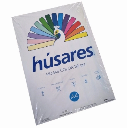 PAPEL HUSARES A4 CARTULINA x 25hjs CELESTE