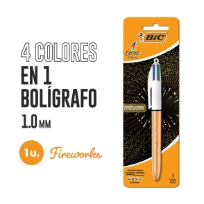 BOLIGRAFO BIC RETRACTIL 4 COLORES FIREWORK