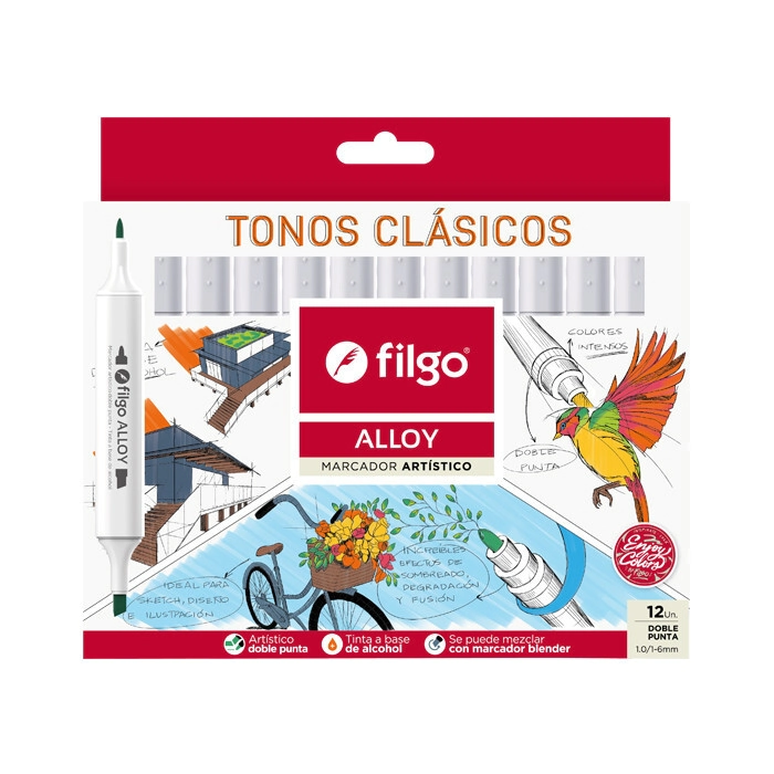 MARCADOR FILGO ALLOY ARTISTICO D/P CLASICO x 12u