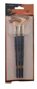 PINCEL LAMA ABANICO SINTETICO SET x 3u