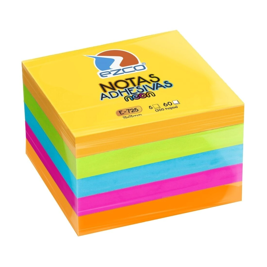 MEMO EZCO NEON 75x75mm x 300hjs E-725