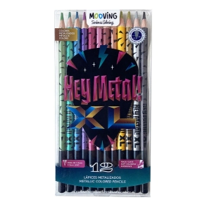 LAPICES COLOR MOOVING METALIZADOS x 12u