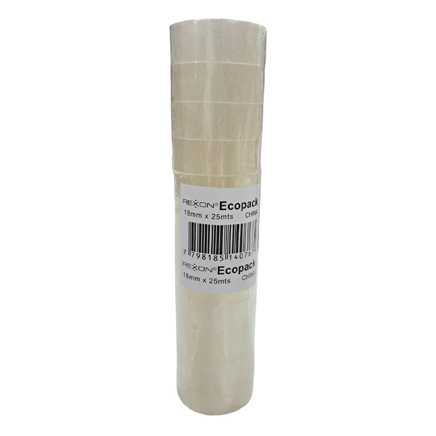 CINTA TRANSP. ECOPACK 18mm x 25mts x 8u