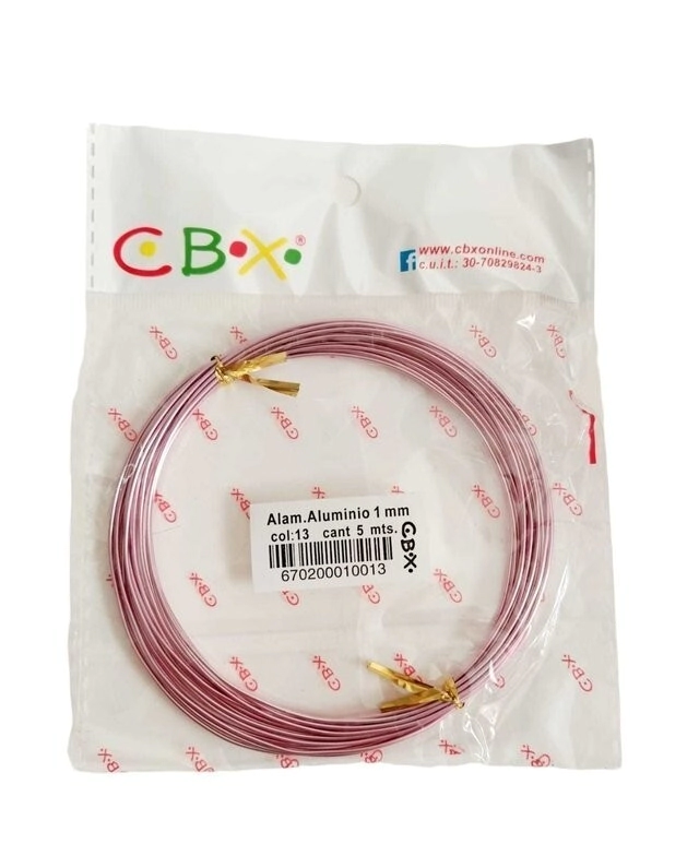 CBX ALAMBRE ALUMINIO 1mm x 5mts COL: 13 ROSA