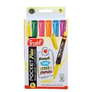 RESALTADOR TRABI POCKET FLUO x 6u SURT.