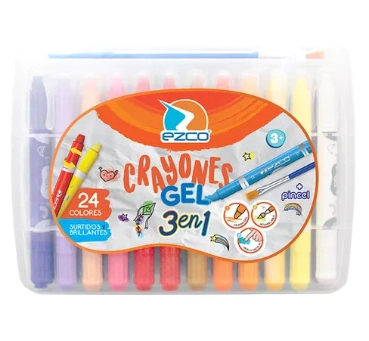 PINTURITAS EZCO GEL x 24u + PINCEL