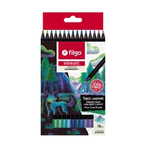 LAPICES COLOR FILGO BLACK&WHITE LANDSCAPE x 15u