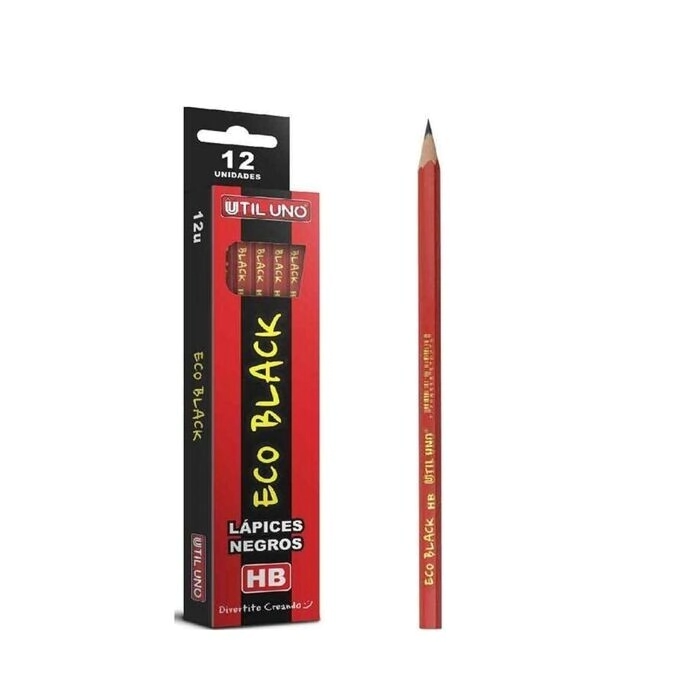 LAPIZ GRAFITO UTIL UNO NEGROS PLASTICOS x 144u