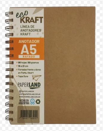 CUADERNO PAPERLAND A5 ECO KRAFT 80grs x 96hjs RY
