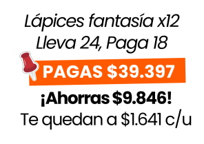 PROMO FILGO LAPICES COLOR FANTASIA x 12 + GOMA + SACAP + GRAF. (Paga 18 Lleva 24 Estuches)