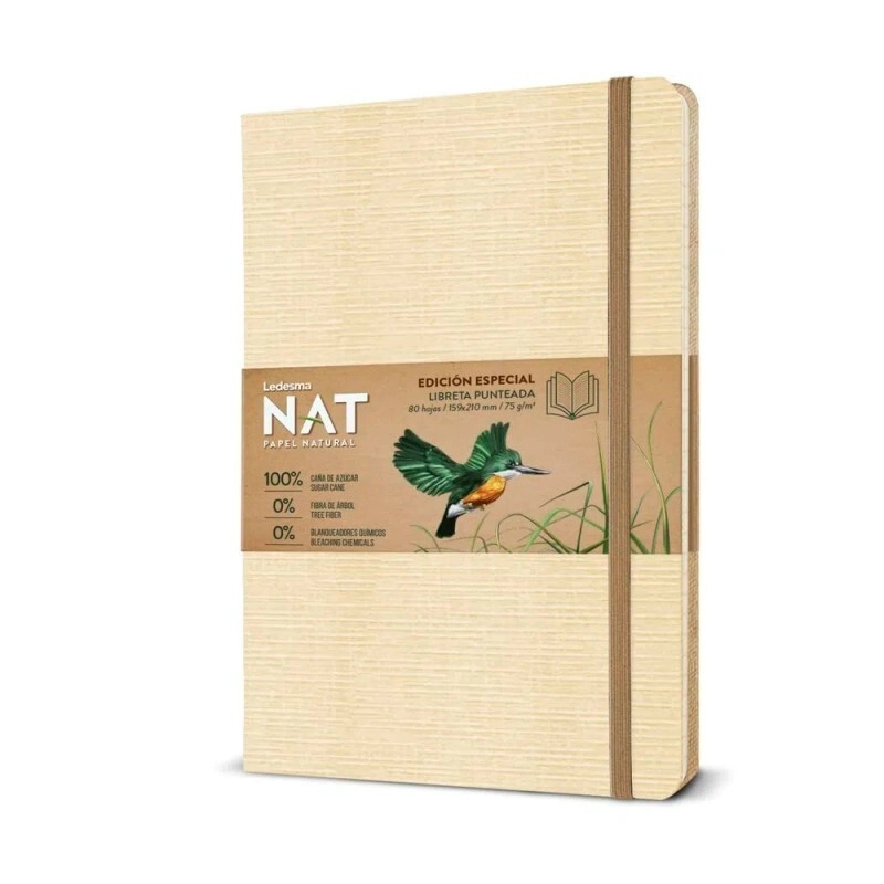 LIBRETA LEDESMA NATURAL 16x21 x 80hjs PUNT
