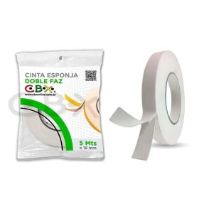 CBX CINTA DOBLE FAZ ESPONJA 18mm x 5mts
