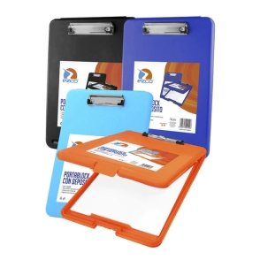 PORTA BLOCK EZCO CON DEPOCITO A4 AZUL