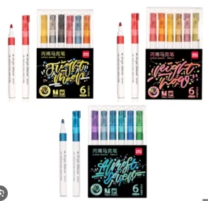 MARCADOR DELI ACRILICO GLITTER P/R CLASICOS x 6u