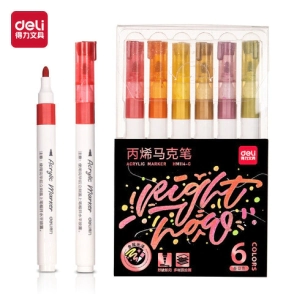 MARCADOR DELI ACRILICO GLITTER P/R CALIDOS x 6u