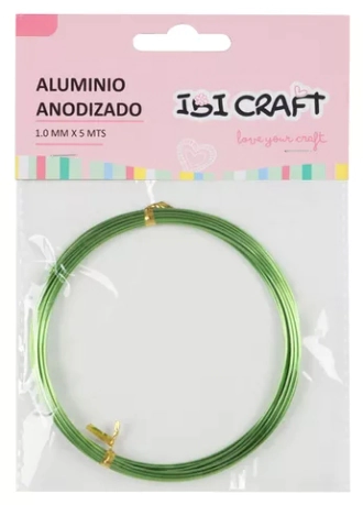 IBI CRAFT ALAMBRE DE ALUMINIO METAL 1mm x 5mts V. MANZANA
