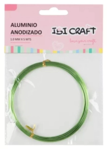 IBI CRAFT ALAMBRE DE ALUMINIO METAL 1mm x 5mts V. MANZANA