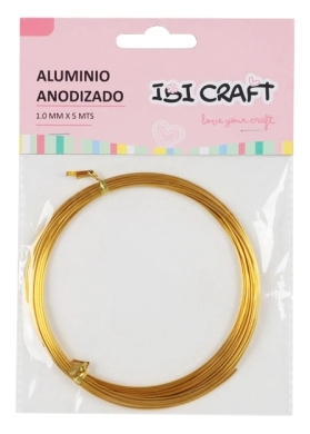 IBI CRAFT ALAMBRE DE ALUMINIO METAL 1mm x 5mts ORO