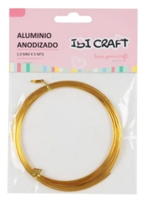IBI CRAFT ALAMBRE DE ALUMINIO METAL 1mm x 5mts ORO