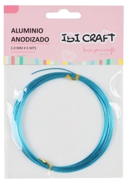 IBI CRAFT ALAMBRE DE ALUMINIO METAL 1mm x 5mts CELESTE