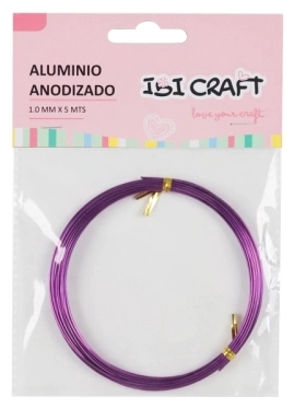 IBI CRAFT ALAMBRE DE ALUMINIO METAL 1mm x 5mts VIOLETA
