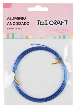 IBI CRAFT ALAMBRE DE ALUMINIO METAL 1mm x 5mts AZUL