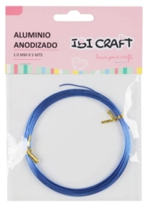 IBI CRAFT ALAMBRE DE ALUMINIO METAL 1mm x 5mts AZUL
