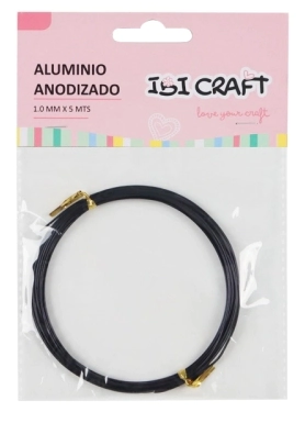 IBI CRAFT ALAMBRE DE ALUMINIO METAL 1mm x 5mts NEGRO
