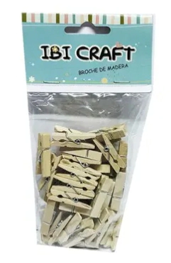 IBI CRAFT BROCHES DE MADERA 35mm x 50pcs NATURAL