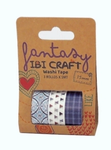 IBI CRAFT WASHI TAPE DISPLAY x 3u DE 5mts 
