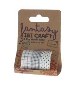 IBI CRAFT WASHI TAPE DISPLAY x 3u DE 5mts 
