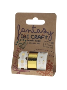 IBI CRAFT WASHI TAPE DISPLAY x 3u DE 5mts 