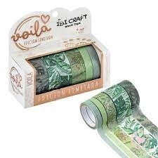 IBI CRAFT WASHI TAPE BOX x 5u DE 4mts LEAVES EDITION