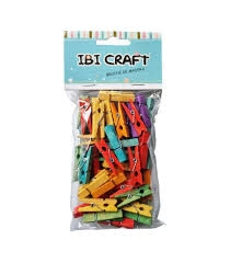 IBI CRAFT BROCHES DE MADERA 35mm x 50pcs COLOR