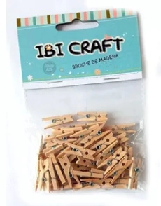 IBI CRAFT BROCHES DE MADERA 25mm x 50pcs NATURAL