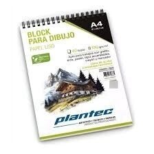 BLOCK PLANTEC P/DIBUJO ANILLADO A4 x 40hjs 180grs BCO. LISO