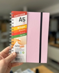 CUADERNO PAPERLAND A5 C/ELASTICO x 96hjs LS