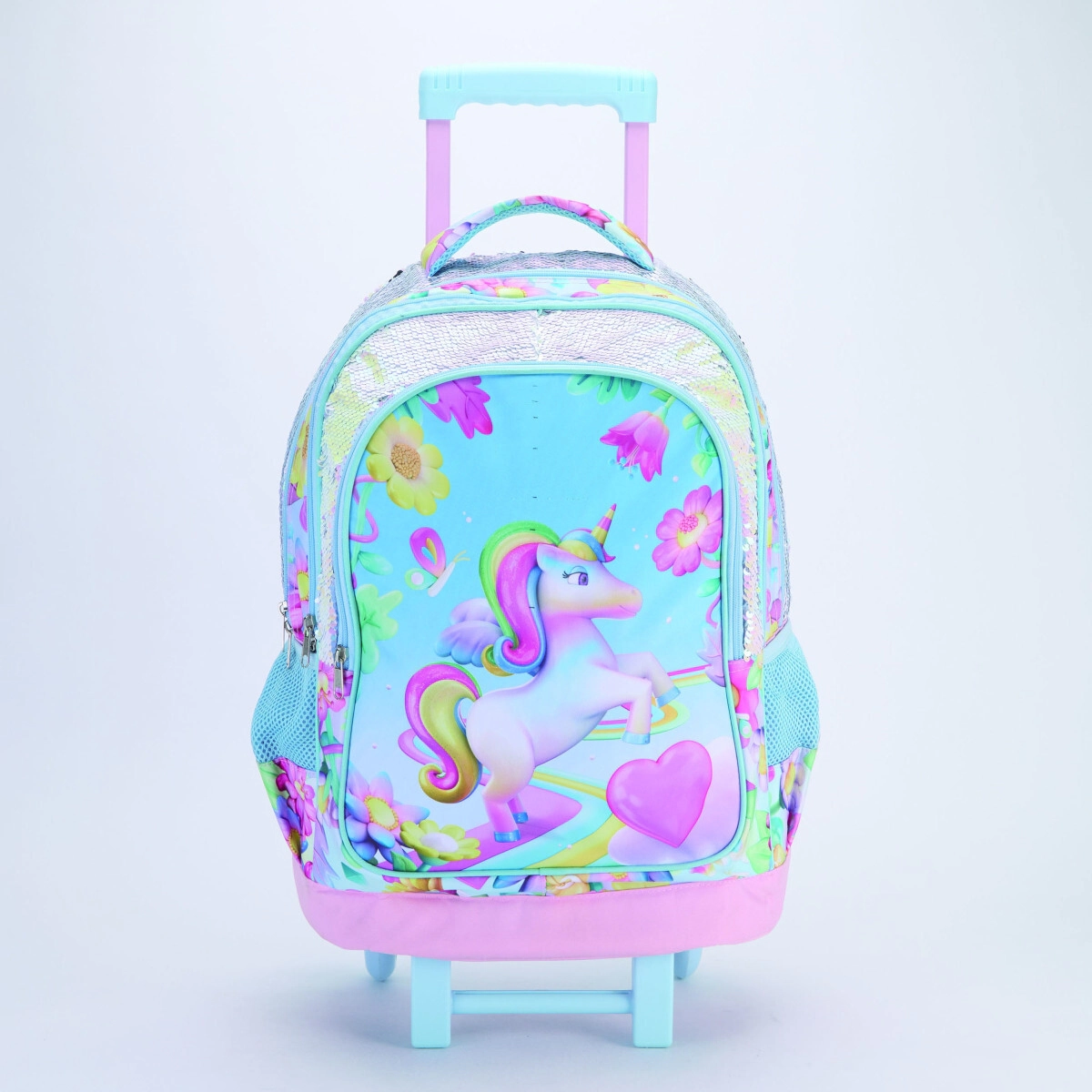 MOCHILA FILGO 3D 18" CON CARRITO / UNICORNIO