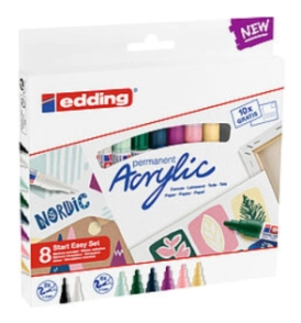 MARCADOR EDDING SET ACRILICO NORDICO CHICO x 8u