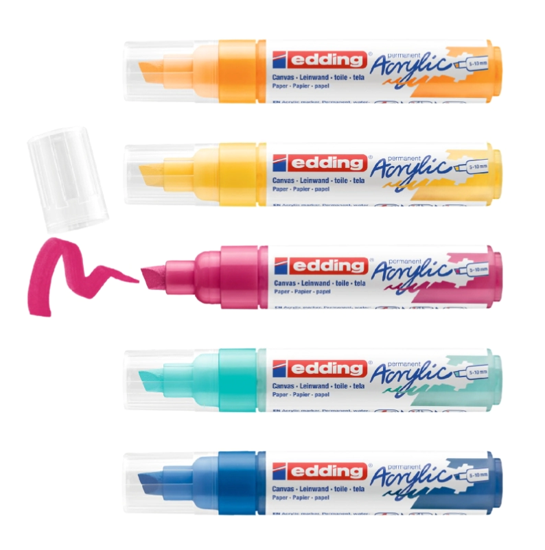 MARCADOR EDDING SET E-5000/5 ACRILICO ANCHO x 5u ABSTRACTO