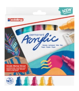 MARCADOR EDDING SET E-5000/5 ACRILICO ANCHO x 5u ABSTRACTO