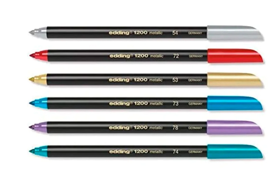 MARCADOE EDDING SET E-1200/6 COLORPEN METALLIC METAL BOX x 6u