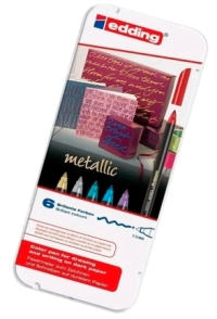 MARCADOE EDDING SET E-1200/6 COLORPEN METALLIC METAL BOX x 6u
